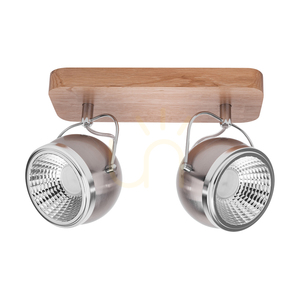 Stropní svítidlo Ball Wood, včetně 2 LED žárovek GU10 (max.. 6 W), olejovaný dub/saténový kov, 32 cm small 0