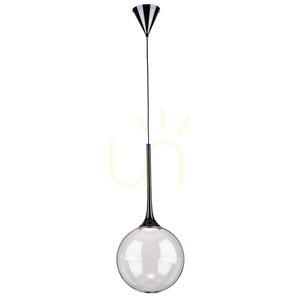 Závěsné svítidlo Ballare, včetně 1 ks LED 2700 K 9 W, černý kov / čirý skleněný stínidlo, Ø 30 cm small 0
