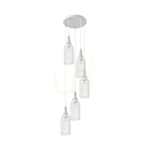 Závěsné svítidlo Barla, 5xE27, Max. 60 W, bílý kov / bílý PVC kabel / bílý kovový stínidlo, Ø 37 cm small 0