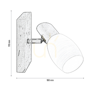 Nástěnné svítidlo Birgit 1xE14 Max. 40 W, bříza/chromovaný kov/bílý skleněný stínidlo 18 cm small 2