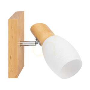 Nástěnné svítidlo Birgit 1xE14 Max. 40 W, bříza/chromovaný kov/bílý skleněný stínidlo 18 cm small 0