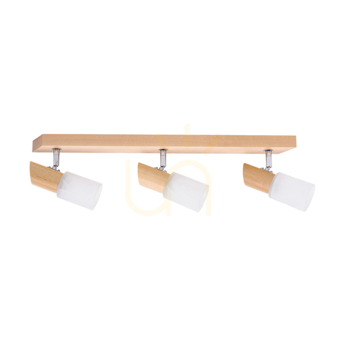 Kontrola Stropní svítidlo Birgit, 3xE14, Max. 40 W, bříza/chromovaný kov/alabastrový skleněný stínidlo, 55 cm