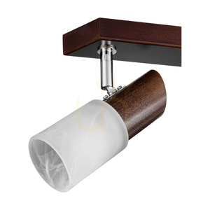 Stropní svítidlo Birgit, 3xE14, Max. 40 W, bukové a ořechové dřevo / chromovaný kov / bílý skleněný stínidlo, 55 cm small 2