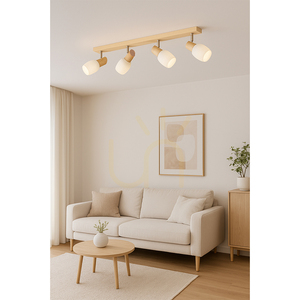 Stropní svítidlo Birgit, 4xE14, Max. 40 W, bříza/chromovaný kov/bílý skleněný stínidlo, 77 cm small 1