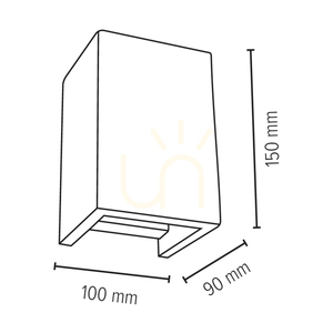 Nástěnné svítidlo Block, 2xGU10, Max. 6 W, betonově šedá, 10 cm small 2