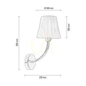 Nástěnné svítidlo Borgia, 1xE14, Max. 40 W, chromovaný kov / červená a černá, stínidlo 21 cm small 2