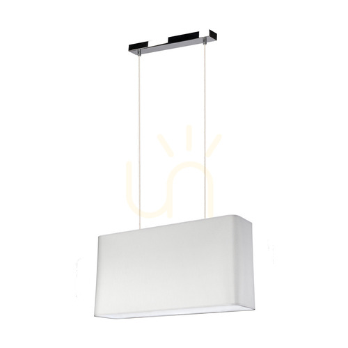 Kontrola Závěsné svítidlo Cadre, 2xE27, Max. 40 W, chromovaný kov / průhledný PVC kabel / šedý stínidlo, 56 cm