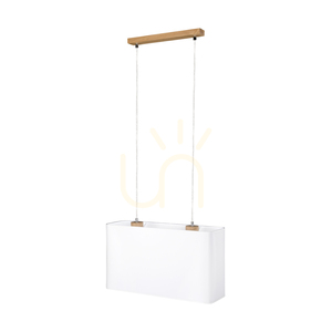 Závěsné svítidlo Cadre, 2xE27, max.. 40 W, olejovaný dub / průhledný PVC kabel / bílý stínidlo 56 cm small 2