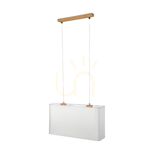 Kontrola Závěsné svítidlo Cadre, 2xE27, max.. 40 W, olejovaný dub / průhledné PVC / šedá, 56 cm