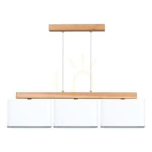 Závěsné svítidlo Cadre, 3xE27, Max. 25 W, olejovaný dub / průhledný PVC kabel / bílé stínidlo, 95 cm small 0