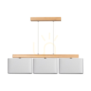 Závěsné svítidlo Cadre, 3xE27, Max. 25 W, olejovaný dub / průhledný PVC kabel / šedý stínidlo, 95 cm small 0