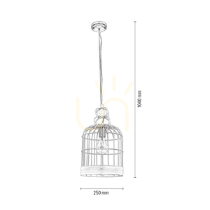 Závěsné svítidlo typu „Cage“, 1xE27, Max. 60 W, bílý kov, Ø 25 cm small 2