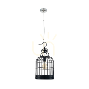 Závěsné svítidlo typu „Cage“, 1xE27, Max. 60 W, černý kov, Ø 25 cm small 0