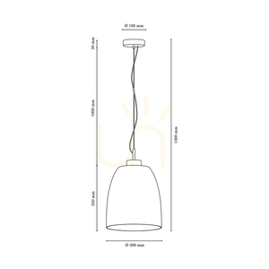 Závěsné svítidlo Campana, 1xE27, Max. 60 W, chromovaný kov / kabel z průhledného PVC / stínidlo z průhledného skla, Ø 30 cm small 2