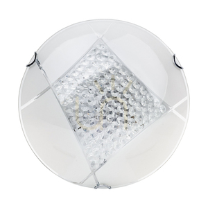 Stropní svítidlo Carolina, včetně 1 ks LED žárovky 2700 K, 18 W, chromovaný kov / bílý skleněný stínidlo, Ø 40 cm small 3