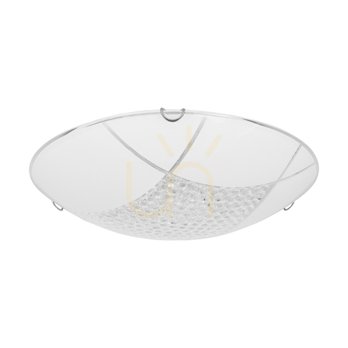 Kontrola Stropní svítidlo Carolina, včetně 1 ks LED žárovky 2700 K, 18 W, chromovaný kov / bílý skleněný stínidlo, Ø 40 cm