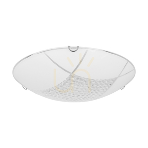 Stropní svítidlo Carolina, včetně 1 ks LED žárovky 2700 K, 18 W, chromovaný kov / bílý skleněný stínidlo, Ø 40 cm small 0
