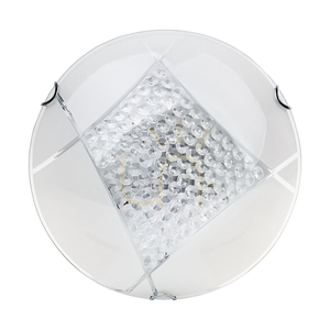 Stropní svítidlo Carolina, včetně 1 ks LED žárovky 2700 K, 15 W, chromovaný kov / bílý skleněný stínidlo, Ø 30 cm small 3