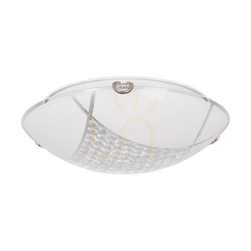 Kontrola Stropní svítidlo Carolina, včetně 1 ks LED žárovky 2700 K, 15 W, chromovaný kov / bílý skleněný stínidlo, Ø 30 cm