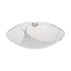 Stropní svítidlo Carolina, včetně 1 ks LED žárovky 2700 K, 15 W, chromovaný kov / bílý skleněný stínidlo, Ø 30 cm small 0