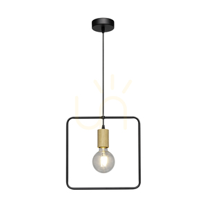 Závěsné svítidlo Carsten Wood, 1xE27, Max. 60 W, olejovaný dub / černý kov / černý PVC kabel, Ø 32 cm small 1