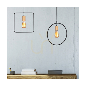 Závěsné svítidlo Carsten Wood, 1xE27, Max. 60 W, olejovaný dub / černý kov / černý PVC kabel, Ø 32 cm small 3