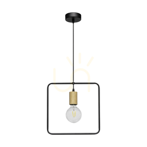 Závěsné svítidlo Carsten Wood, 1xE27, Max. 60 W, olejovaný dub / černý kov / černý PVC kabel, Ø 32 cm small 0