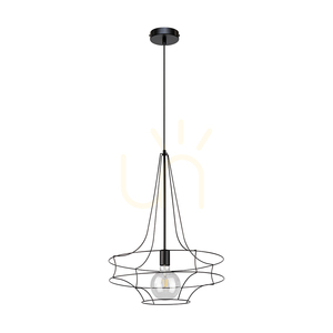 Závěsné svítidlo Casa Rina, 1xE27, Max. 60 W, černý kov / černý PVC kabel, Ø 48 cm small 0