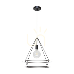 Závěsné svítidlo Casa Triango, 1xE27, Max. 60 W, černý kov / černý PVC kabel, Ø 48 cm small 0