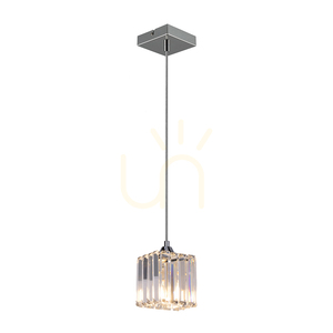 Závěsné svítidlo „Casino“, 1xE27, Max. 60 W, chromovaný kov / průhledný PVC kabel / průhledný křišťálový stínidlo, 13 cm small 1