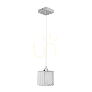 Závěsné svítidlo „Casino“, 1xE27, Max. 60 W, chromovaný kov / průhledný PVC kabel / průhledný křišťálový stínidlo, 13 cm small 2