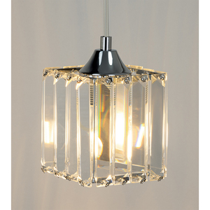 Závěsné svítidlo „Casino“, 1xE27, Max. 60 W, chromovaný kov / průhledný PVC kabel / průhledný křišťálový stínidlo, 13 cm small 4