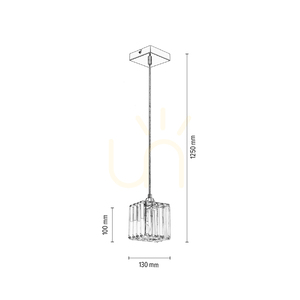 Závěsné svítidlo „Casino“, 1xE27, Max. 60 W, chromovaný kov / průhledný PVC kabel / průhledný křišťálový stínidlo, 13 cm small 5