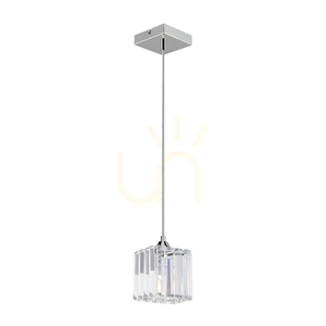 Závěsné svítidlo „Casino“, 1xE27, Max. 60 W, chromovaný kov / průhledný PVC kabel / průhledný křišťálový stínidlo, 13 cm small 0