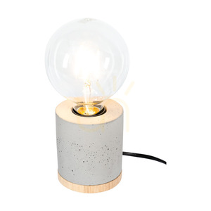 Stolní lampa Cesar, 1xE27, Max. 25 W, olejovaný dub / šedý beton / černý opletený kabel, Ø 10 cm small 1