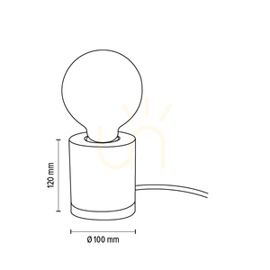 Stolní lampa Cesar, 1xE27, Max. 25 W, olejovaný dub / šedý beton / černý opletený kabel, Ø 10 cm small 3