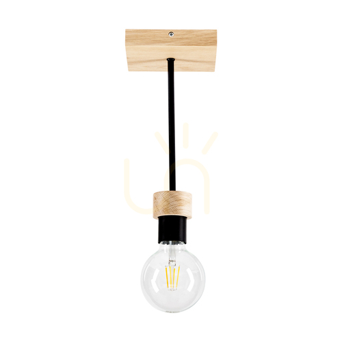 Kontrola Stropní svítidlo Chandelle, 1xE27, Max. 40 W, olejovaný dub / černý kov, 13,5 cm
