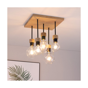 Stropní svítidlo Chandelle, 5xE27, Max. 40 W, olejovaný dub/černý kov, 34 cm small 2