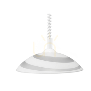 Kruhové závěsné svítidlo, 1xE27, Max. 60 W, bílý plast / bílý skleněný stínidlo, Ø 35 cm small 1