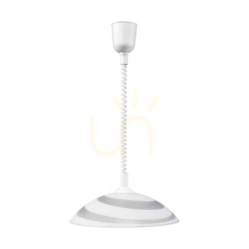 Kontrola Kruhové závěsné svítidlo, 1xE27, Max. 60 W, bílý plast / bílý skleněný stínidlo, Ø 35 cm