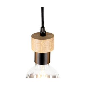 Závěsné svítidlo Clarte, 5xE27, Max. 60 W, olejovaný dub / černý kov / černý opletený kabel, Ø 15 cm small 2