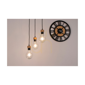 Závěsné svítidlo Clarte Wood, 3xE27, Max. 60 W, olejovaný dub / černý kov / černý opletený kabel, 55 cm small 4