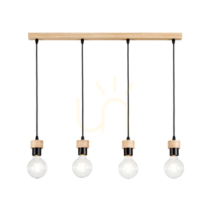 Závěsné svítidlo Clarte Wood, 4xE27, max.. 60 W, olejovaný dub/černá, 75 cm small 1