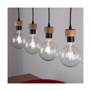 Závěsné svítidlo Clarte Wood, 4xE27, max.. 60 W, olejovaný dub/černá, 75 cm small 2