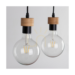 Závěsné svítidlo Clarte Wood, 4xE27, max.. 60 W, olejovaný dub/černá, 75 cm small 3