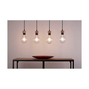 Závěsné svítidlo Clarte Wood, 4xE27, max.. 60 W, olejovaný dub/černá, 75 cm small 4