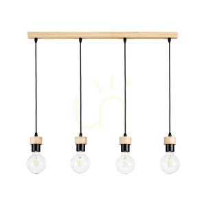 Závěsné svítidlo Clarte Wood, 4xE27, max.. 60 W, olejovaný dub/černá, 75 cm small 0
