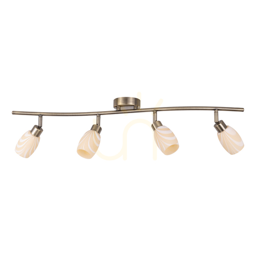 Kontrola Stropní svítidlo Clea, včetně 4 objímek G9, max.. 28 W, kovová patina / skleněný stínidlo v barvě ecru, 78 cm