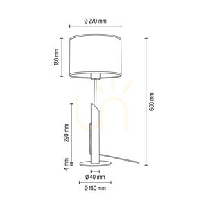 Stolní lampa Colette Grey, 1xE27, Max. 60 W, borovice mořená do šeda, černý kov, černý opletený kabel, šedý stínidlo, Ø 27 cm small 2