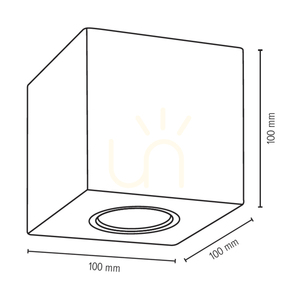 Stropní svítidlo Concretedream Square, 1xGU10, Max. 6 W, betonově šedá, 10 cm small 3